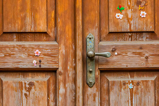 old wooden door with lock