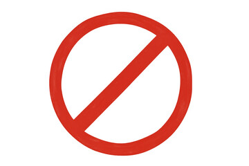 Obraz premium Red no symbol prohibiting action, indicating restriction, ban, stop, and forbidden access on transparent background