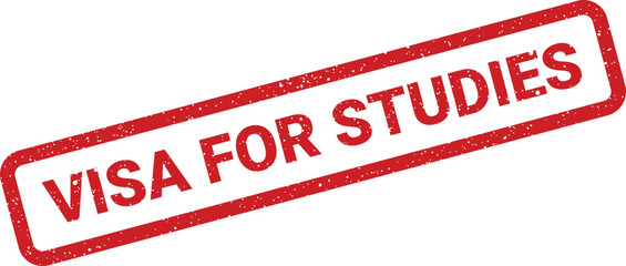 This distressed red rubber stamp indicates a visa specifically granted for educational studies abroad
