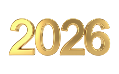 Shimmering golden 2026 numbers symbolizing future achievements and success