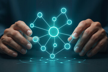 Bright digital glowing plant growing from a dark smartphone screen for green technology concept and future innovation