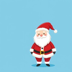 Fototapeta premium Cute Santa Claus on a blue background illustration