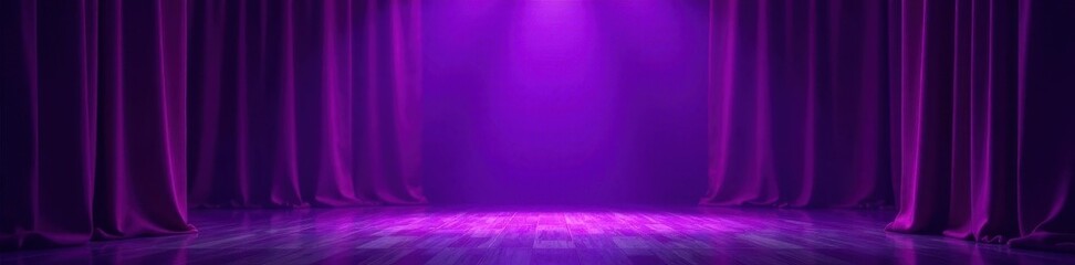 Deep purple stage drapes, stillness before the show , photography, visual, setting