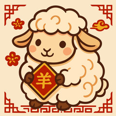 Cute sheep, symbol of Chinese New Year