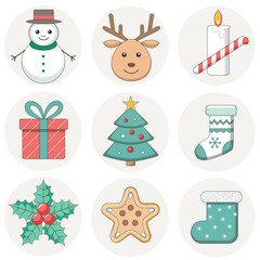 Fototapeta premium Minimalist Christmas Tree with Gifts. Minimalist flat vector illustration of a stylized Christmas tree with three geometric gift boxes at the base. Clean lines, no textures