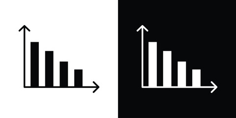 Bar chart icon, silhouette pictogram. black icon set © basit
