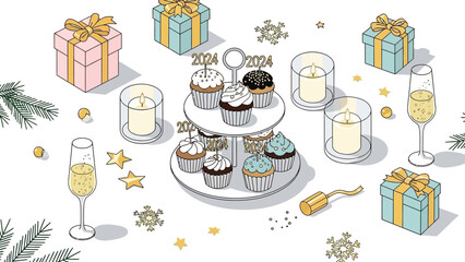 New Year Celebration Table Setting