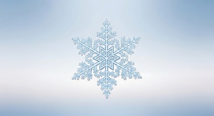 Ephemeral Snowflake: A delicate, six-pointed snowflake crystal floats in a serene and ethereal atmosphere, highlighting its intricate design and the transient beauty of winter.