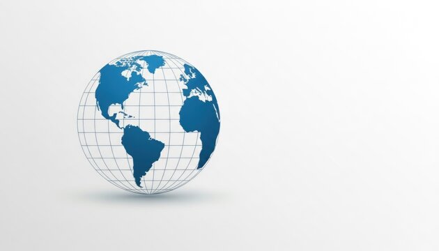 globe on blue background