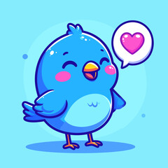 Naklejka premium Cute bird standing cartoon vector icon illustration animal nature icon isolated flat vector