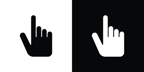 Obraz premium Finger icon, silhouette pictogram. black icon set