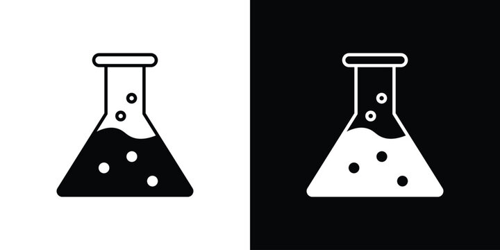 Flask icon, silhouette pictogram. black icon set