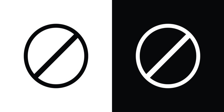 Forbidden icon, silhouette pictogram. black icon set