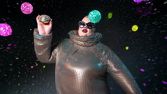 Vibrant Drag Queen Fashion Performance: Celebrating Colorful Outfits, Glitter, and Bold Accessories in Nightlife Glamour and Joyful Celebration
