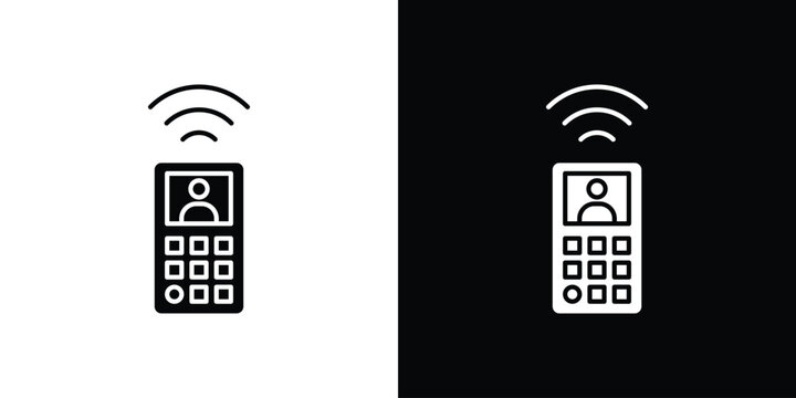 Interphone icon, silhouette pictogram. black icon set