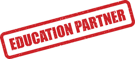Distressed textured stamp with the words education partner indicating collaboration and shared learning opportunities