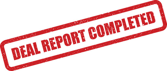 Distressed vector impression of a rectangular stamp showing DEAL REPORT COMPLETED for official documentation