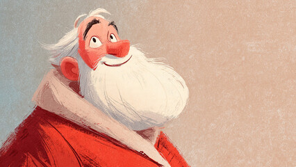 Cute Santa Claus Christmas Illustration