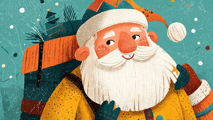 Cute Santa Claus Christmas Illustration