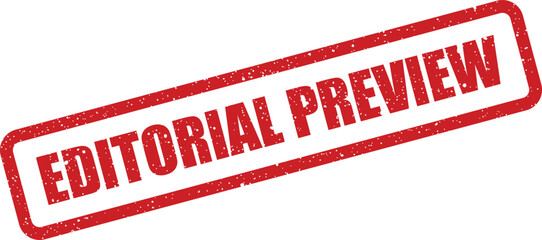 Gritty red rubber stamp impression showing editorial preview, useful for content review stages