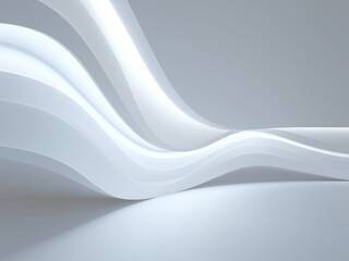白とグレーの滑らかでモダンな3Dの波の背景
