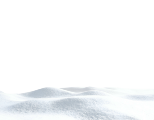 Soft white snow hills with subtle shadows on a black background