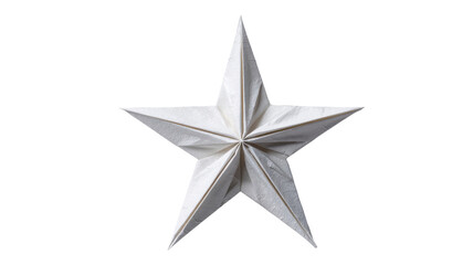 Obraz premium Origami star folding craft representing achievement, holiday spirit, or excellence, isolated with a transparent background