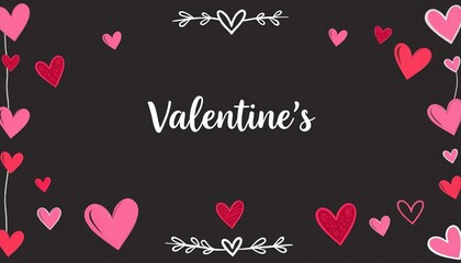 Whimsical hand-drawn frames & hearts; perfect for Valentine's Day & romantic designs, ink, hand drawn