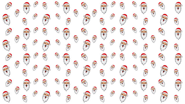 A printable template of a Santa face, perfect for Christmas crafts and DIY projects. The pattern includes all the necessary components to cut out and assemble a cheerful Santa head decoration