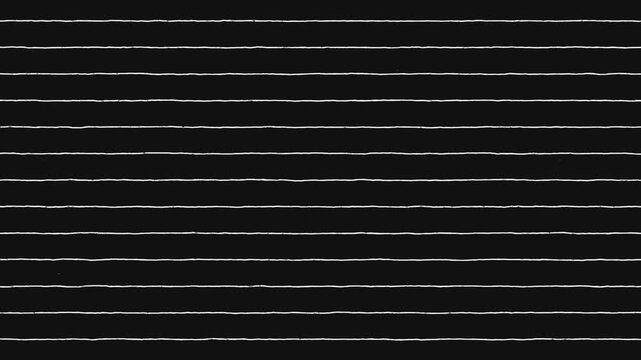 Black and white hand drawn line sheet background, simple wavy doodle table panel, craft notebook striped pattern, drawing scribble stroke art motion graphic, creative pencil checker paper texture