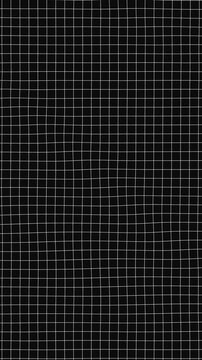 Moving black and white distorted grid background, simple vintage wavy table panel interface in dolly motion, flow matrix graphic concept, retro style wave line pattern, computer loading screen