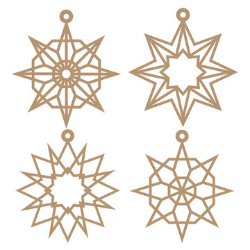 Christmas star ornament  vector cartoon illustration