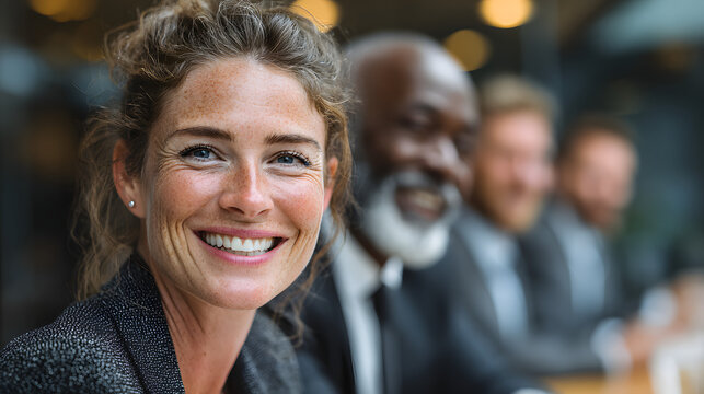 Group of diverse business executives engage in a productive boardroom meeting, setting new corporate governance benchmarks and demonstrating their commitment to responsibility, integrity - Powered by Adobe