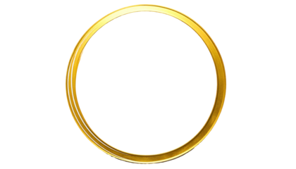 Golden Circle Frame Isolated on White Background