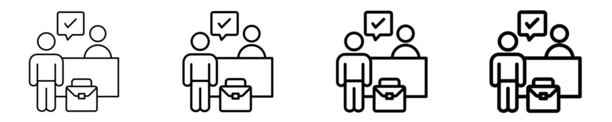 Check-In Meeting Icon Set Different Style Collection