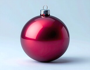 Red Christmas Ornament Isolated on White Background