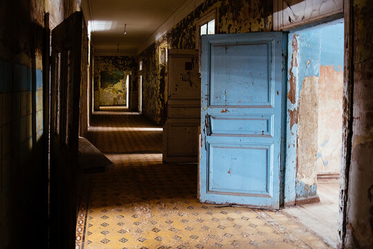 Corridor of old abandoned building