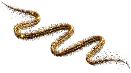 Obraz premium Golden Sparkle Trail: A glittering, winding trail of golden particles dances elegantly across the canvas. A mesmerizing display of light and motion. 
