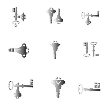 icon collection key illustration design elegant