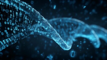 Digital DNA strands with binary code in a futuristic design for technology and science themes - Powered by Adobe