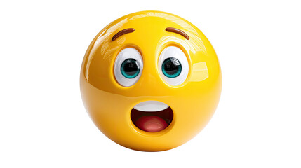 Fototapeta premium Astonished Emoji: An expressive yellow emoji embodies surprise and awe. Its wide eyes and open mouth convey a moment of astonishment and wonder.