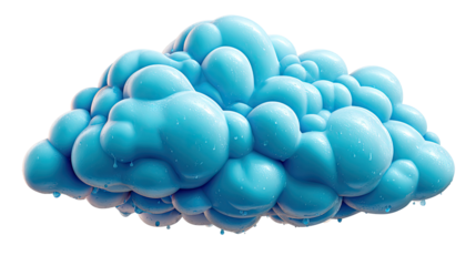 Cloud Formation in Blue Hues: A close-up view reveals a cluster of ethereal, bulbous forms in varying shades of blue, reminiscent of a cloud, creating a soothing and abstract visual.