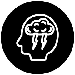 Brainstorm Rounded Color Icon Mini Illustration Icon. Use For Modern Concept, Print, Ui, Ux Kit, Web And App Development. Vector Related To Office, Education, Examination And More