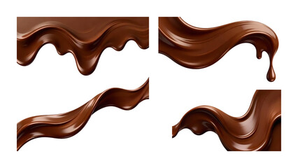 melted chocolate on white background