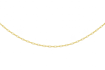 Elegant golden metal chain draped in a curve, isolated on transparent background