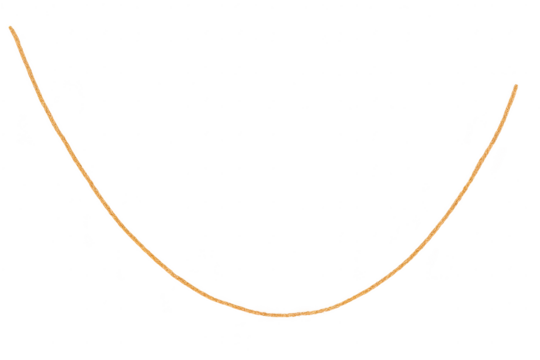 U-shaped natural fiber rope, textured and golden-brown, isolated on transparent background