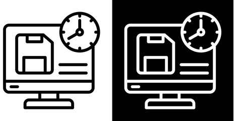 Schedule Icon Set White Style Collection