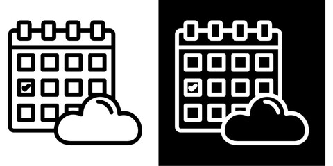 Schedule Icon Set White Style Collection