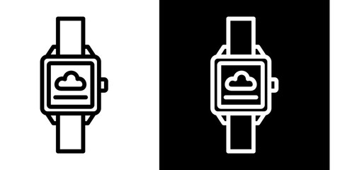 Smartwatch Icon Set White Style Collection
