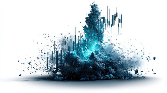 Financial Volatility: An evocative abstract image captures the turbulent essence of financial markets, visualizing fluctuations with an explosion of lines and shapes - Powered by Adobe